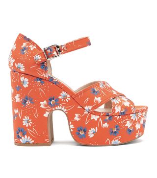 Miu Miu + Daisy-Print Platform Sandals
