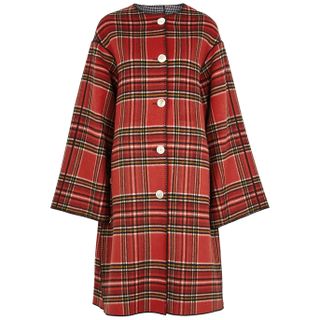 Marni + Tartan and Houndstooth Reversible Wool-Blend Coat