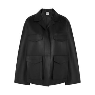 Totême + Black Leather Jacket