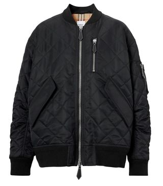 Burberry + Diamond Quilted Nylon and Cotton Bomber Jacket