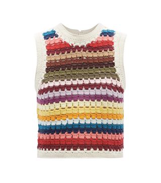 Sea + Ziggy Striped Crochet Sweater Vest