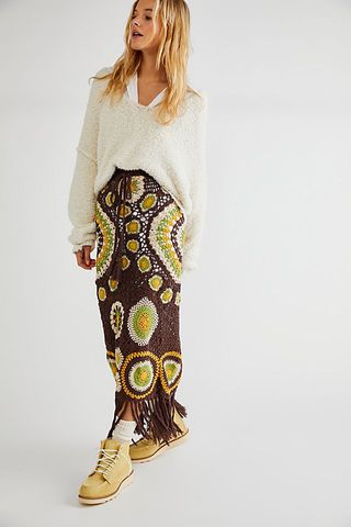 Flook + Natalia Pieced Crochet Skirt