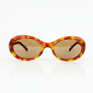 Cartier + Vintage Brown Oval Sunglasses