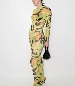 Louisa Ballou + High Tide Printed Mesh Maxi Dress