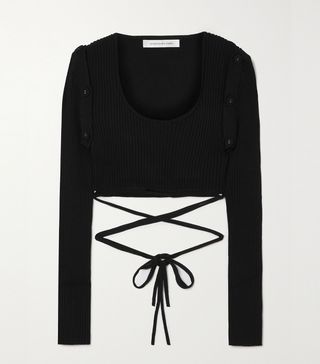 Christopher Esber + Convertible Ribbed Knit Top