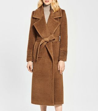 Sentaler + Bouclé Alpaca Long Notched Collar Wrap Coat