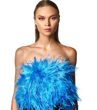 Onkarri + Blue Ostrich Fur Top