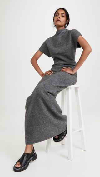 Proenza Schouler + Wool Knit Twisted Dress