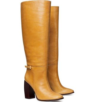 Tory Burch + Buckle Heel Leather Tall Boots