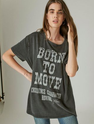 Lucky Brand + Born to Move Oversized Graphic Crew