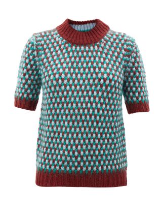 Marni + Double-Stitched Short-Sleeved Sweater