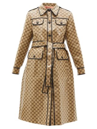 Gucci + GG-Jacquard Cotton-Blend Canvas Trench Coat