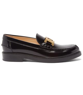 Tod's + Chain-Embellished Leather Loafers