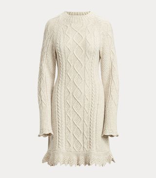 Polo Ralph Lauren + Aran-Knit Wool-Blend Dress