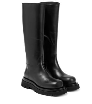Bottega Veneta + Lug Leather High-Knee Boots