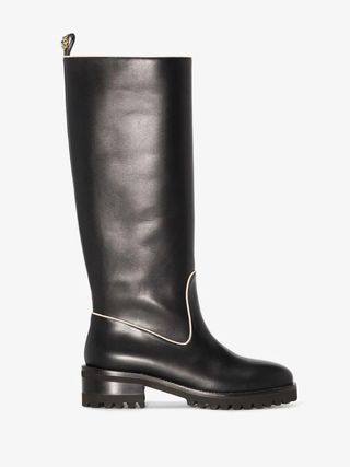 Fabrizio Viti + Black Farrah Knee-High Leather Boots