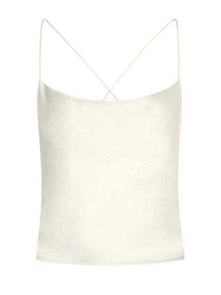 Omnes + Lila Cami Top With Cross Back Detail in Cream