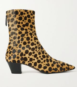 Aquazzura + Saint Honoré 45 Cheetah-Print Calf Hair Ankle Boots