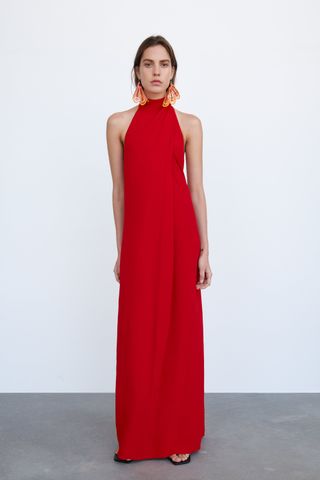 Zara + Halter Dress With Earrings Limited Edition