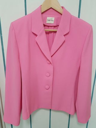 Vintage + 90s Viyella Bright Pink Blazer