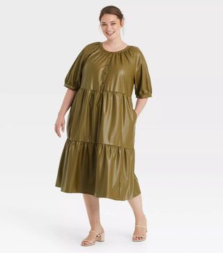 Who What Wear x Target + Raglan Short Sleeve Trapeze Dress