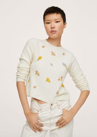 Mango + Flowers Knit Sweater