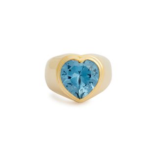 Timeless Pearly + 24kt Gold-Plated Heart Ring