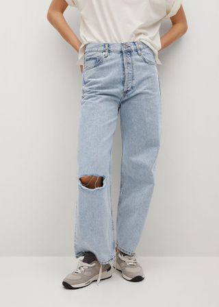 Mango + Wide Leg High Waist Jeans