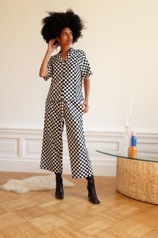 Wray + Long Lounge Set in Black Check
