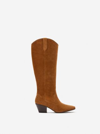 Duoboots + Saffron Knee High Boots in Tan Suede