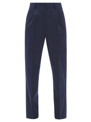 Umit Benan B+ + Single-Pleat Cashmere Tapered Trousers