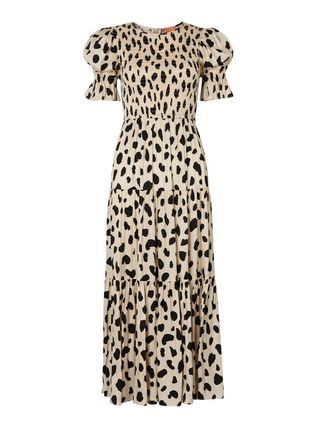 Kitri + Persephone Shirred Animal Spot Dress