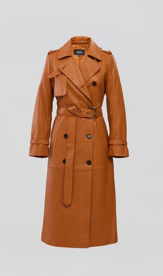 Mackage + Gael Leather Trench Coat With Belt