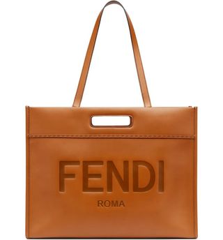 Fendi + Logo Debossed Leather Tote