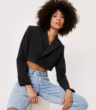 Nasty Gal + Tailored Cropped Button Down Blazer