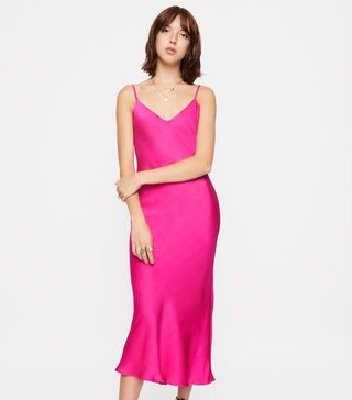 Rebecca Minkoff + Verona Slip Dress Hot Pink