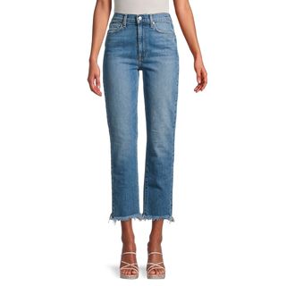 7 For All Mankind + High-Rise Slim-Fit Crop Jeans