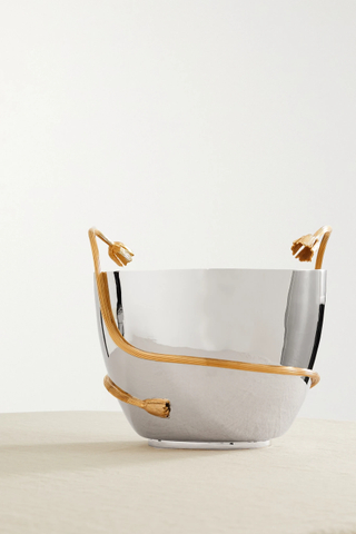 L'Objet + Deco Leaves Gold-Plated Stainless Steel Champagne Bucket