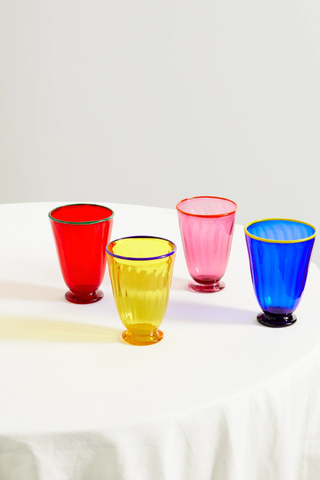 La DoubleJ + Rainbow Set of Four Glasses