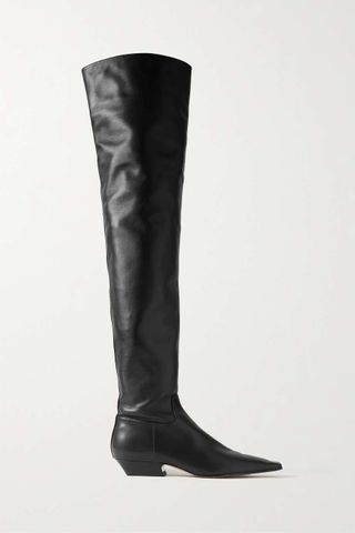 Khaite + Marfa Leather Over-the-Knee Boots