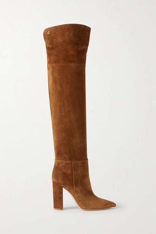 Gianvito Rossi + 100 Suede Over-The-Knee Boots
