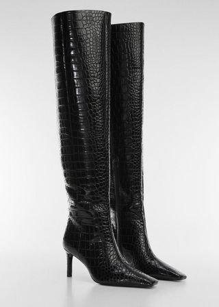 Mango + Coco-Effect Heeled Boots