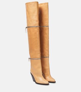 Isabel Marant + Lelodie Leather Over-the-Knee Boots