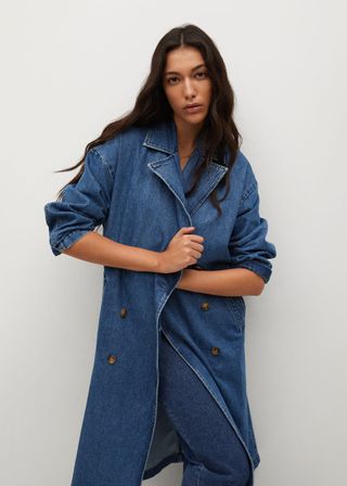 Mango + Double Breasted Denim Trench
