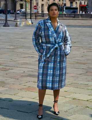 Eloquii + Plaid Robe Coat