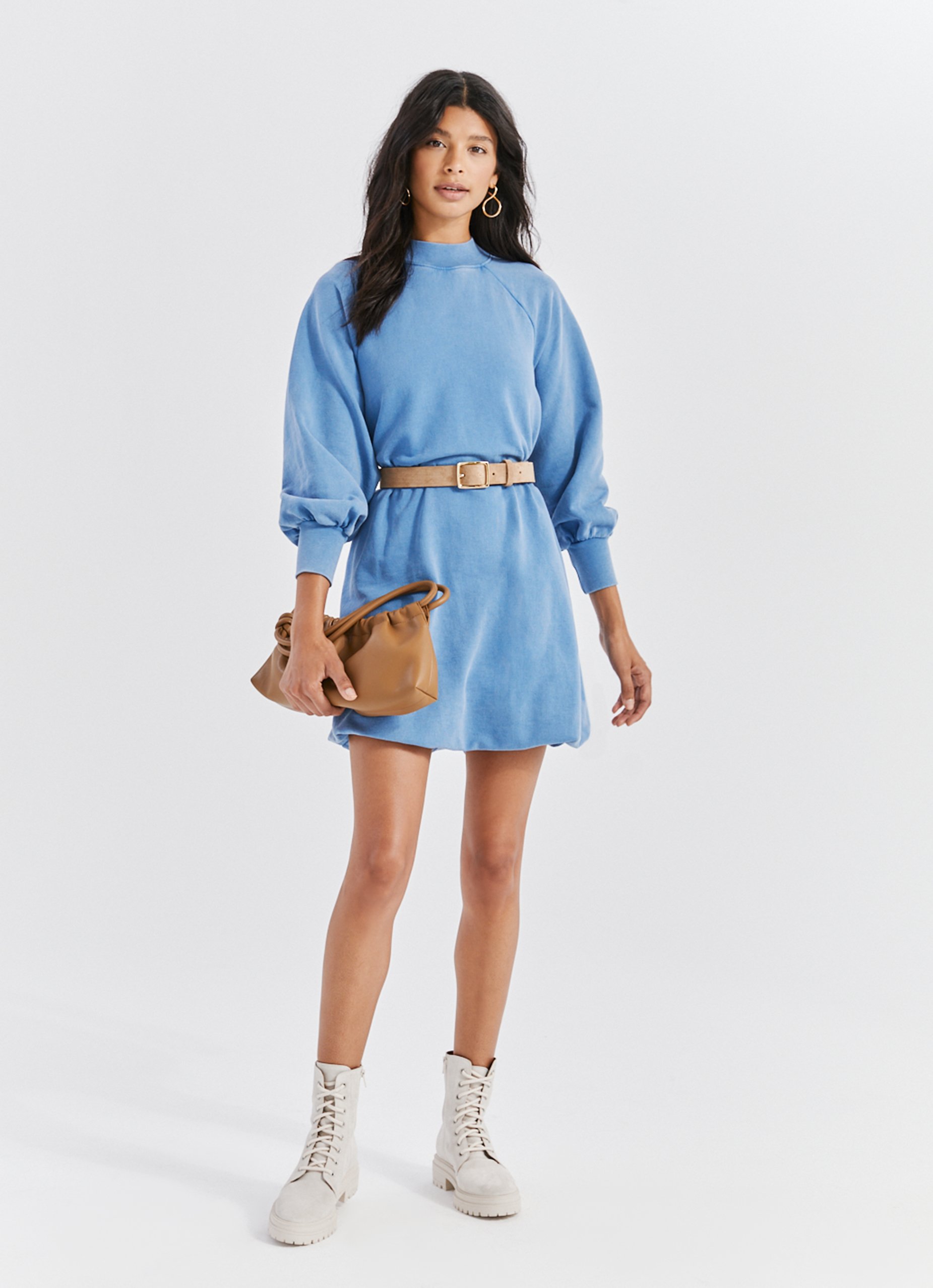 Something Navy + Mockneck Sweatshirt Dress