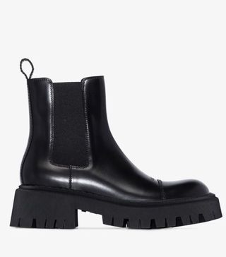 Balenciaga + Black Tractor Leather Boots