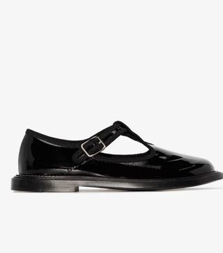 Burberry + Black Patent Leather T-Bar Shoes