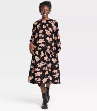 Who What Wear x Target + Long Sleeve High Low Dress