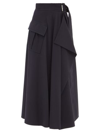 Alexander McQueen + Belted Wool-Blend Gabardine Wrap Skirt